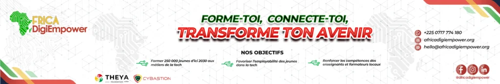 Bannière Africa DigiEmpower de la Fondation THEYA by Cybastion