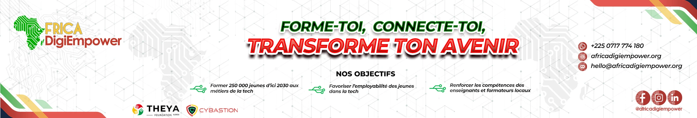 Bannière Africa DigiEmpower de la Fondation THEYA by Cybastion