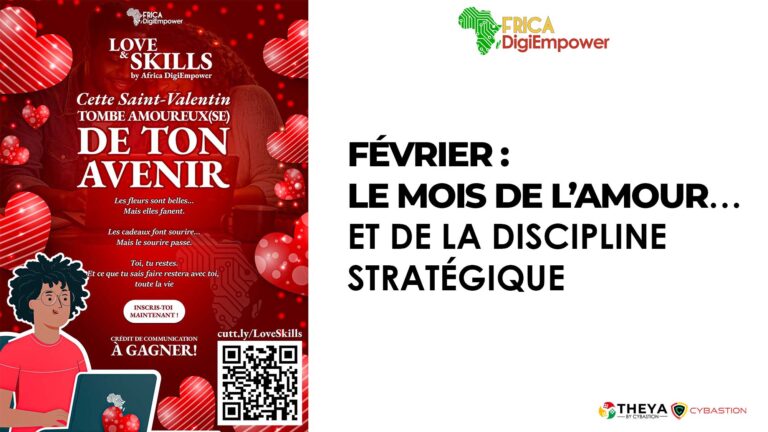 Flyer de présentation du programme de formation LOVE & SKILLS durant le mois de Février mois de l'amour. flyer design by adambita237 (alias adatheartist)