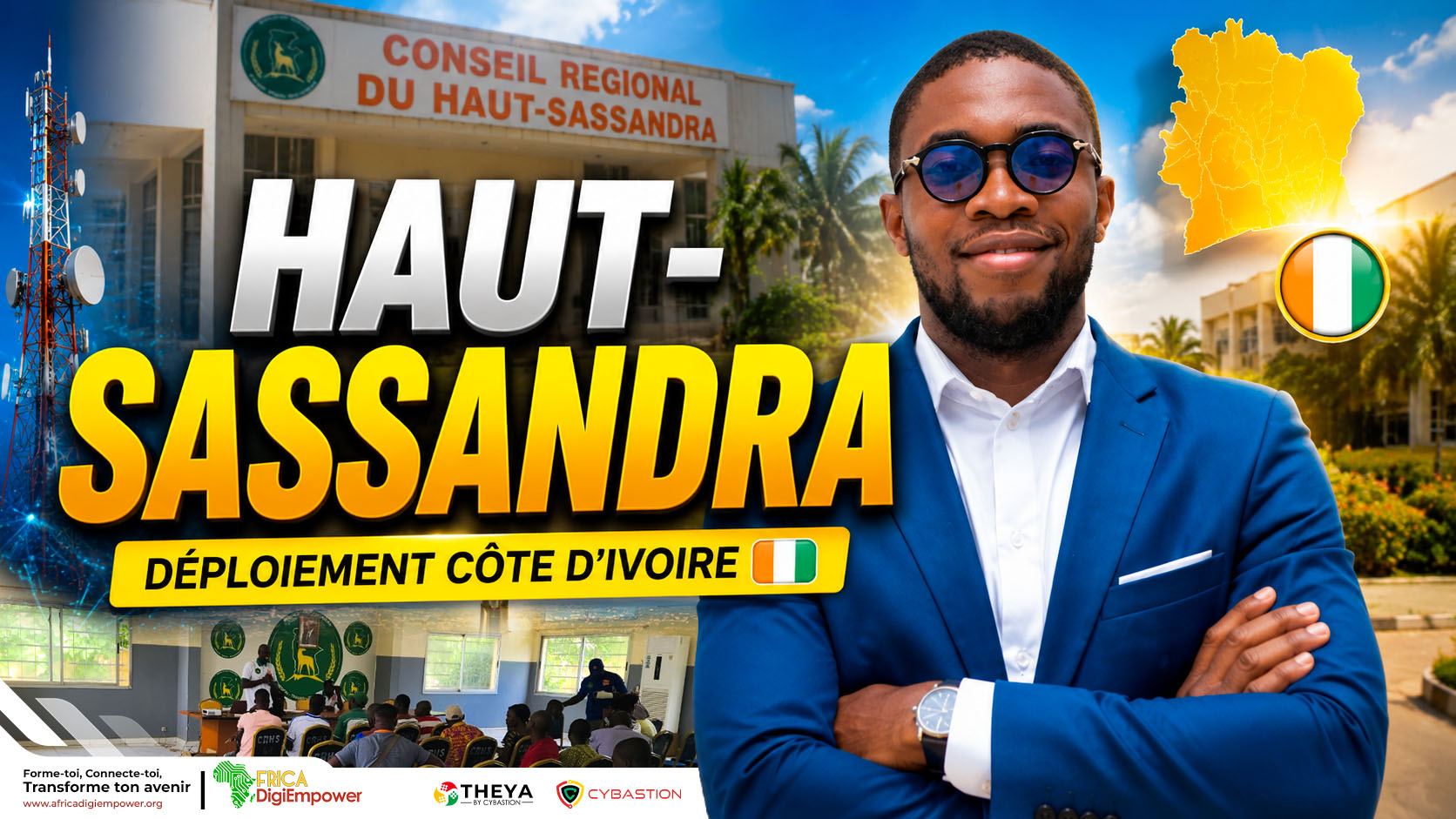 Dans le cadre de l’expansion du programme Africa DigiEmpower, les équipes de THEYA by Cybastion, pilotées par M. Emmanuel LANGUI, étaient en mission de terrain afin de renforcer les partenariats institutionnels autour de la formation numérique des jeunes.