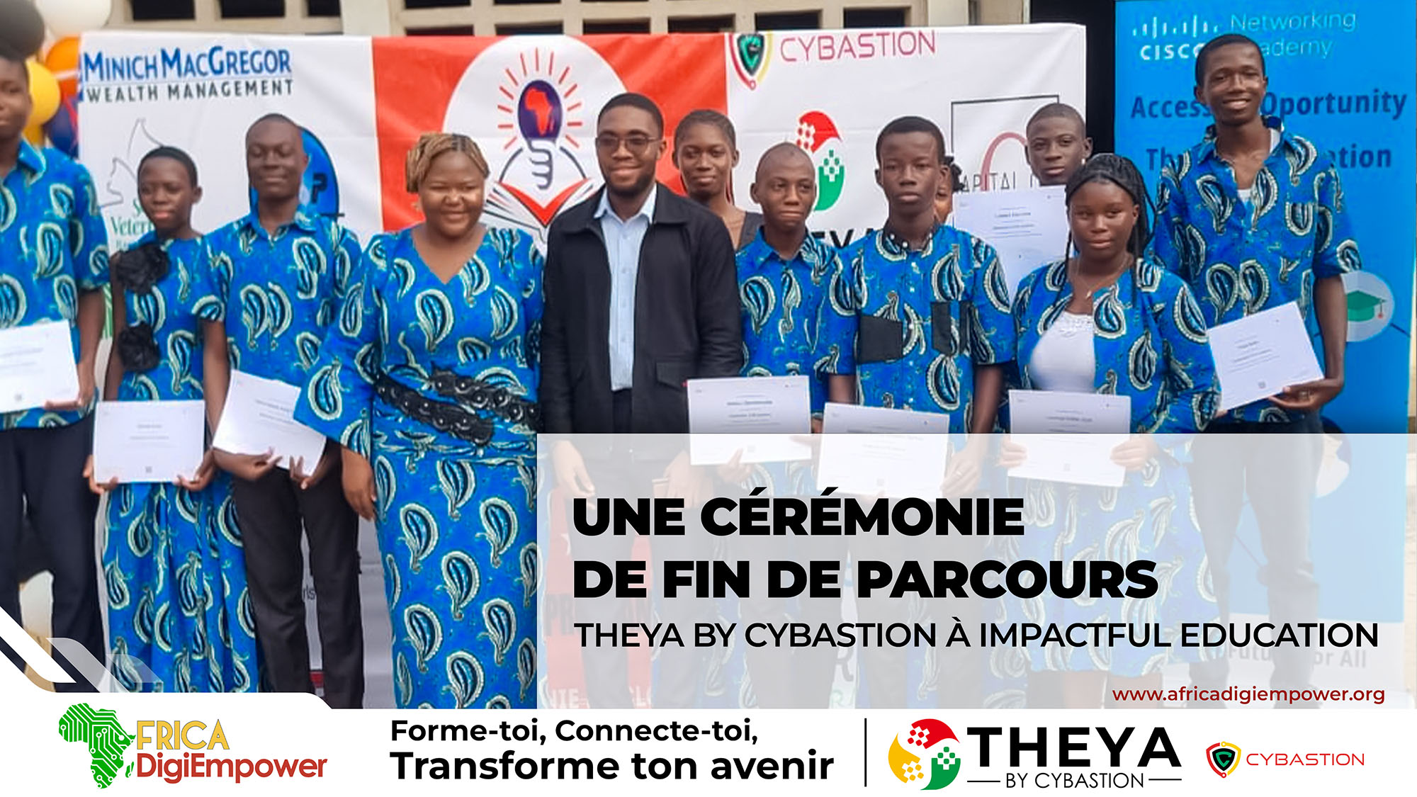 Impactful education une ceremonie de fin de parcours-Africa DigiEmpower formations gratuites pour les jeunes. design by adambita237